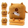Travel Blanket And Pillow Multi-Function Plush Pillow With Blanket Winter Hugging Pillow Stuffed Animals For Sleeping Travelling