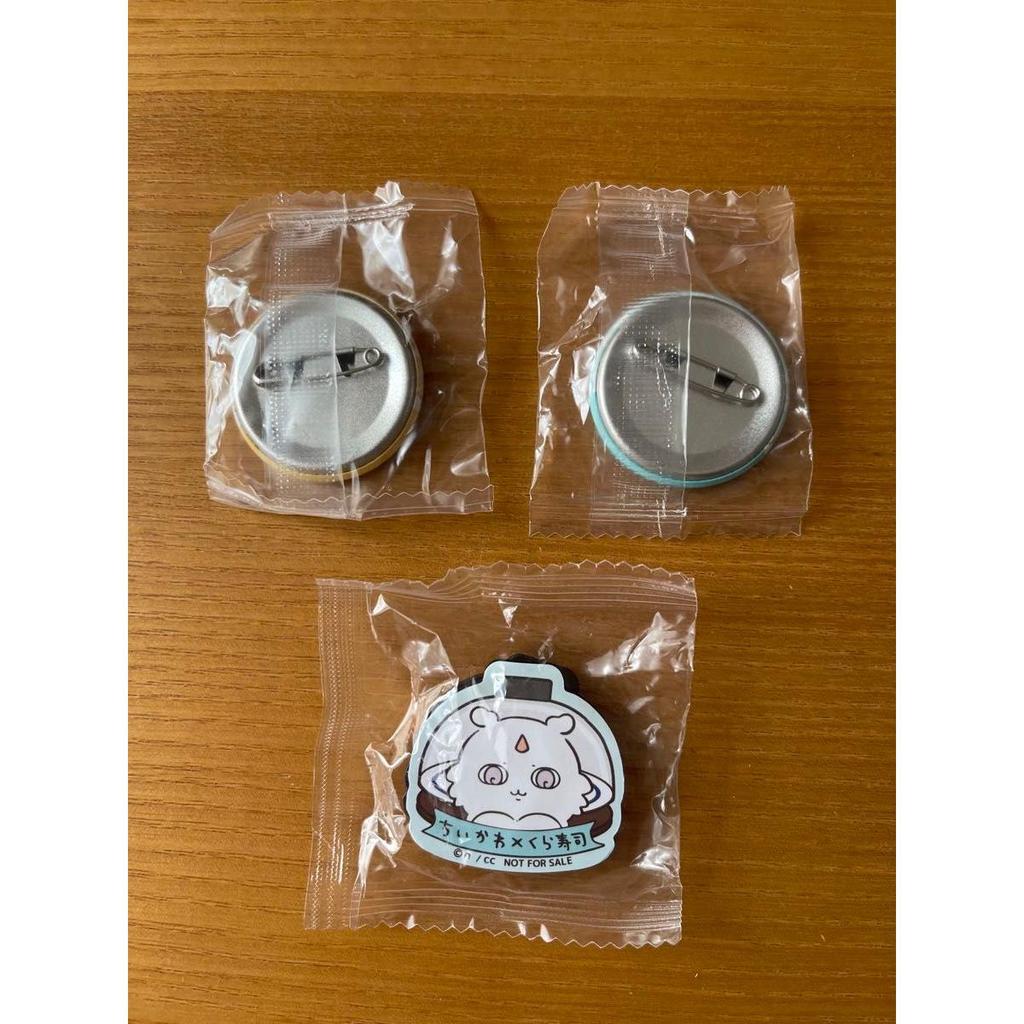 Used Kura Sushi x Chiikawa Usagi 2-piece set Original Sushi Plate with Bonus (Can Badge + Magnet)