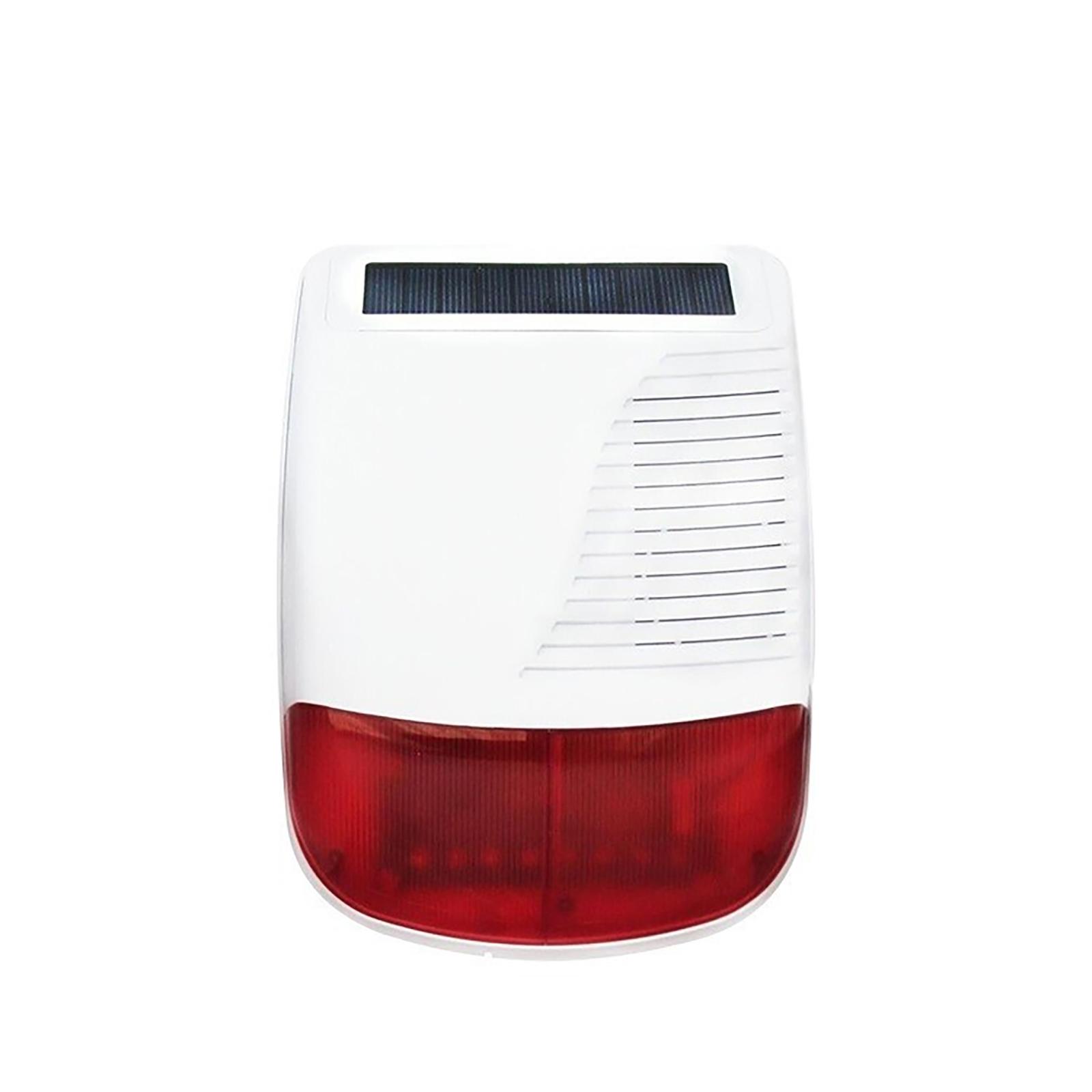 

433Mhz Wireless Outdoor Solar Siren High Decibel Loudspeaker Waterproof Strobe Alarm Siren Easy Installation Long Battery Life