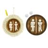 Cotton Thread Wooden Bathroom Sign Rustic Restroom Door Men Women Hanging Sign Restaurant Office