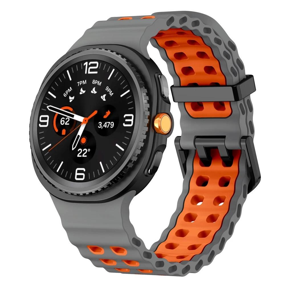 Two-Tone Silicone Strap For Samsung Galaxy Watch 8 Classic 46mm Replacement Watchband For Samsung Watch 8 Classic 44mm 40mm