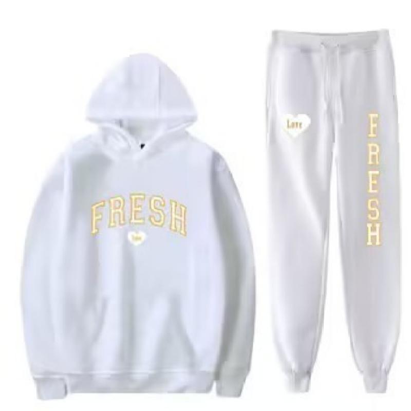 2023 Podzim/Zima Nová korejská edice Krásný stylový design Volné Ležérní Sportovní kalhoty Sweetheart Guard Dvoudílná sada s dopisem Love