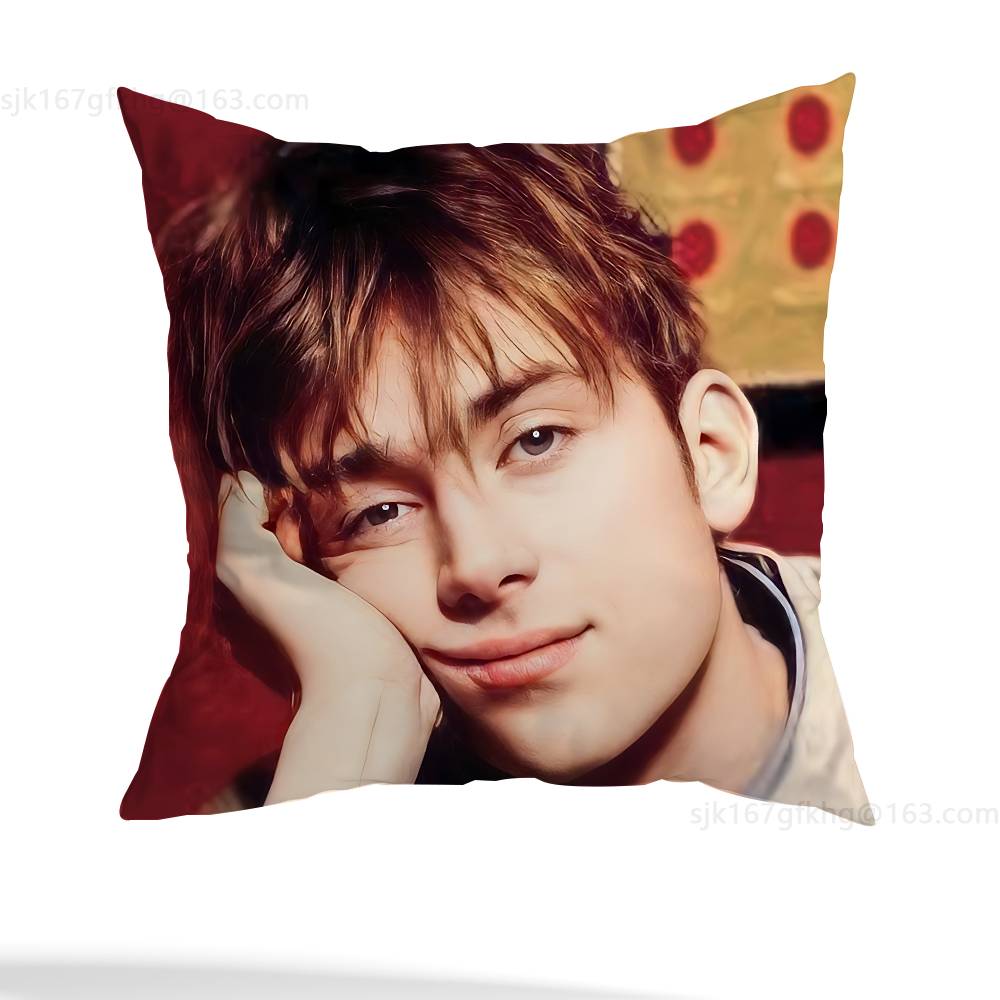 I Love D-Damon Albarn Pillow Case Square Double-Sided Printing Short Plush Sofa Cushion Cover Bedroom Bedside Pillow
