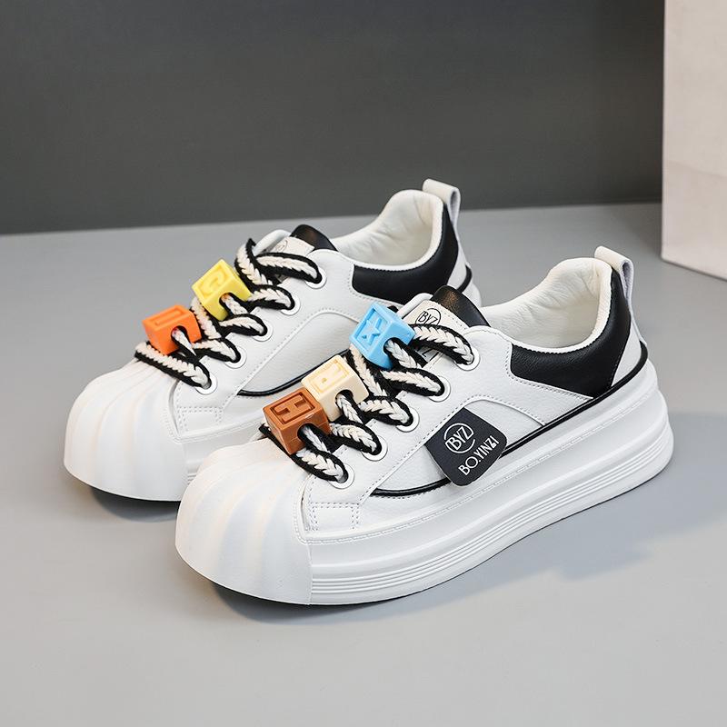 

[Customized] FK61 new little white shoes women s shoes color matching 2025 autumn breathable increase thick-soled sports and leisure shoe board 40