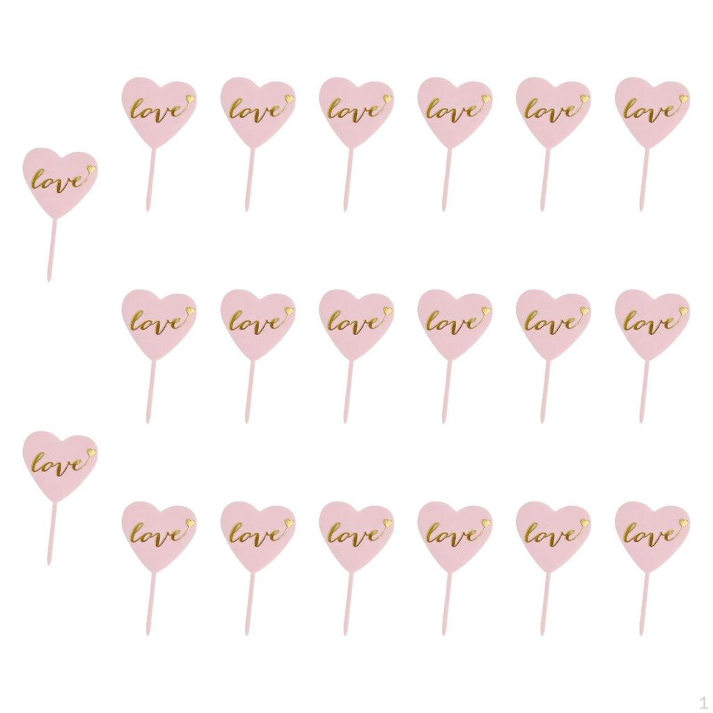 20 Stück Geburtstagstortenaufsatz Dekoration Liebesbrief Cupcake-Picker Schild für Babyparty