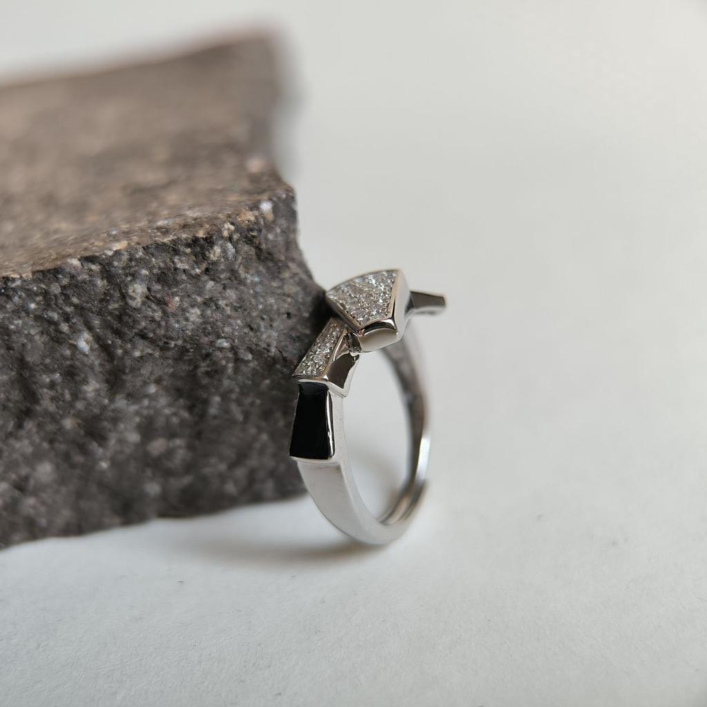 Silberring mit Zirkonia, Emaille, Artikelgewicht 3,83 g (2192725)