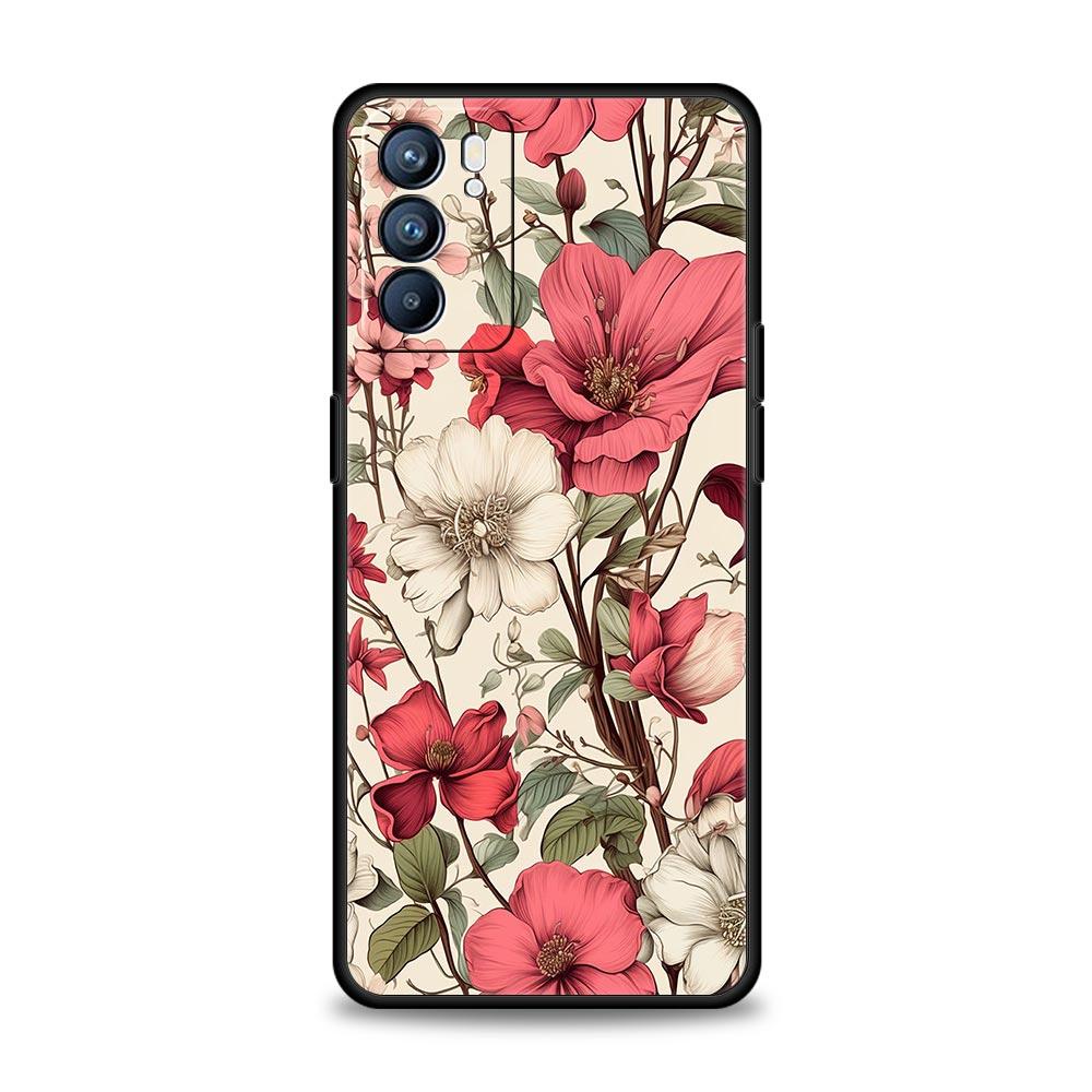 Oil Painting Flowers Pattern Design Phone Case For Oppo A17 A31 A54 A57 A78 A79 A98 Find X5 X6 Reno 8 10 11 12 13 F Pro Soft TPU