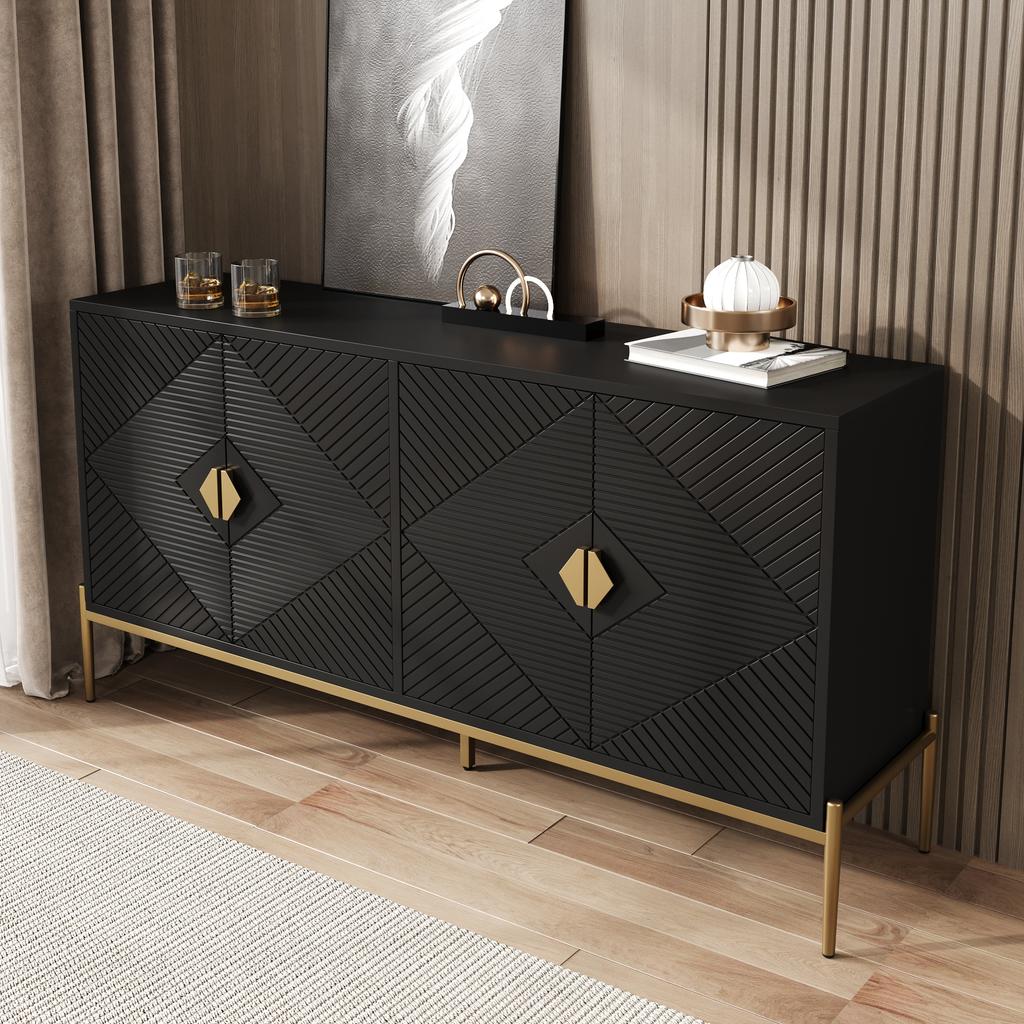 Modern Sideboards, Cabinets, Storage Cabinets, Chest of Drawers, suitable for Living Room/Dining Room/Entrance, 162 x 40 x 80cm (W/H/D)