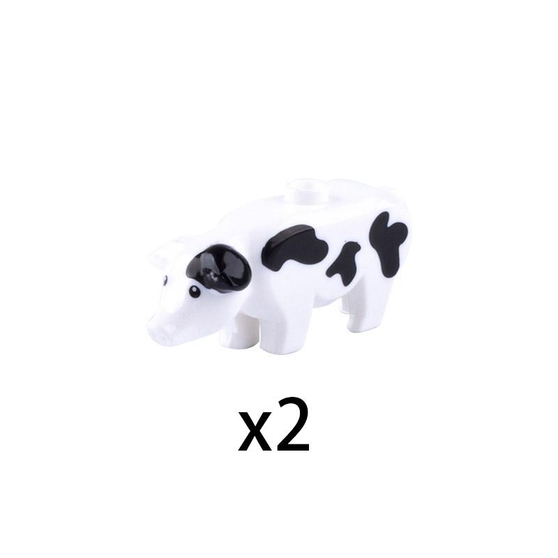 MOC Stadt Mini Süßes Tier Bär Schaf Ziege Huhn Hund Schwein Familie Bauernhof Bausteine Zubehör Kinderspielzeug Weihnachtsgeschenk