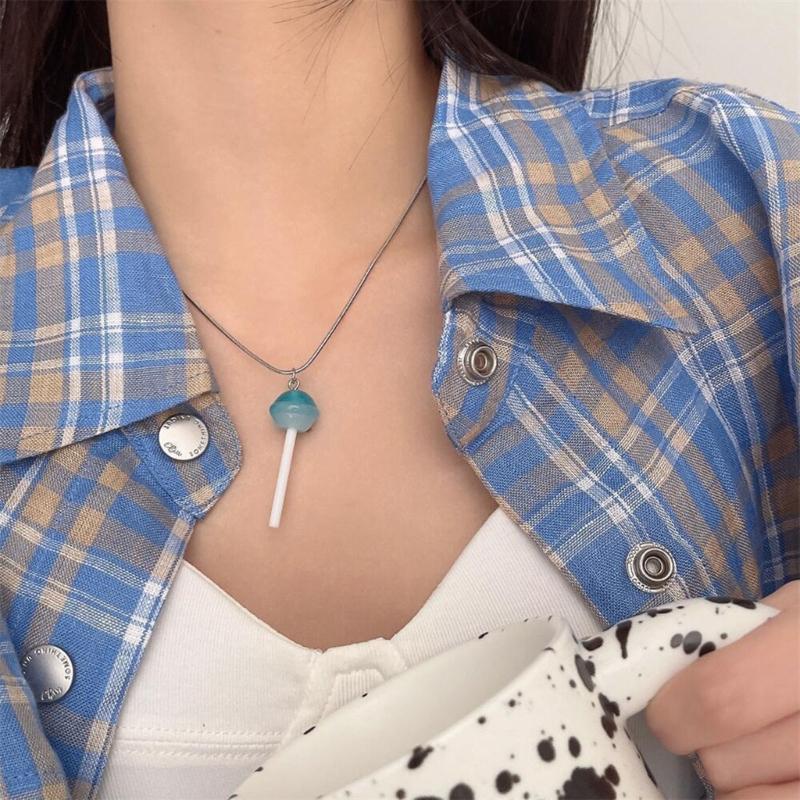 Pendant Necklaces Jewelry Lollipop Pendant Necklaces Chain Chokers Birthday Gift Necklaces Resin Material Gift for Girls