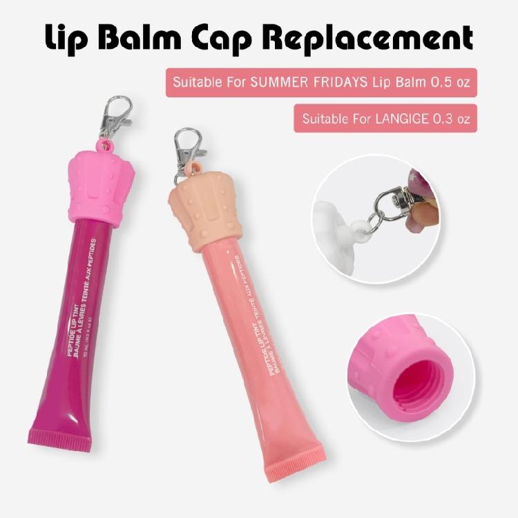 Lip Balm Keychain Caps Stylish Lip Balm Lid Key Holder Essential Key Accessory Silicone Texture Suitable for Women Girl