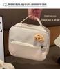 Large Capacity Cute Women's Makeup Bag - Portable Travel Cosmetic Organizer with Brush Partition