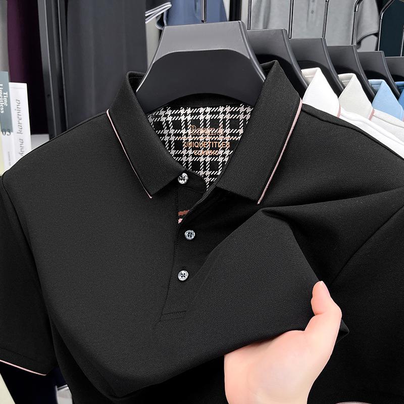 Original Design Men's Polo Shirt Lapel Short Sleeve T-Shirt Summer Solid Color Simplicity Breathable Office Casual Menswear