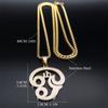 Indien Tamil Om Symbol Halskette für Damen Herren Edelstahl Goldfarbe Buddhistisches Om Shiva Yoga Anhänger Halsketten Schmuck N8089S01