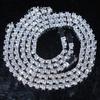 5A Iced Out Bling Rectangle Cz Tennis Necklace for Women 16" 18"