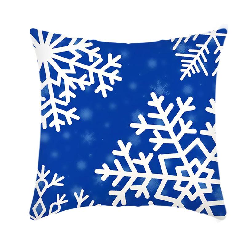 Ice and Snow Series Christmas Pillowcase, Blue Ice and Snow Ins Windblown Hair Pillowcase, American Cushion