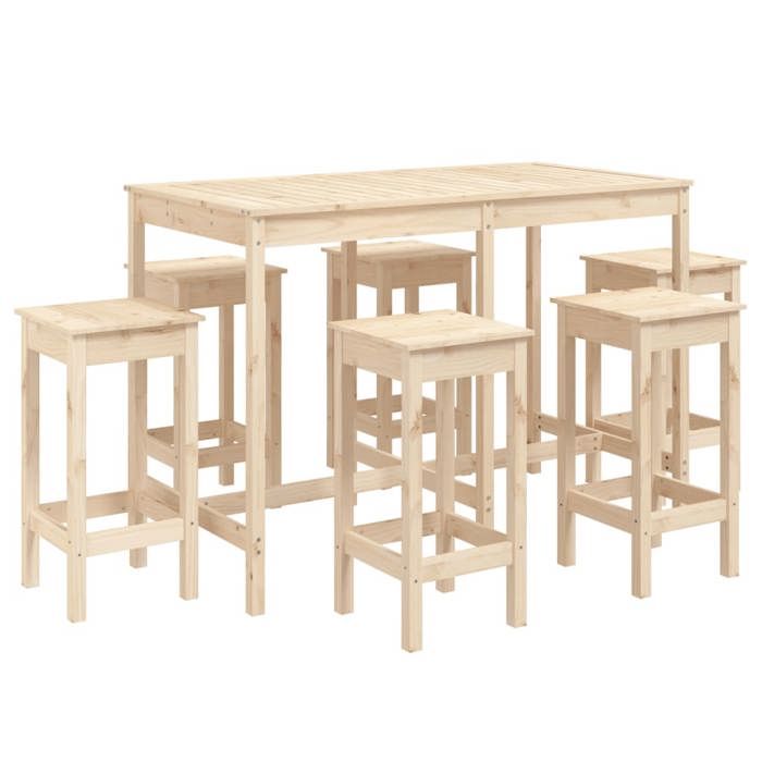 VidaXL Ensemble de bar de jardin 7 pcs Bois de pin massif, ensemble de bar, ensemble de meubles, ensemble de bar extérieur, 3154755