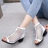 Fashion GKTINOO 2025 Summer Boots Women Sandals Genuine Leather High Heels Platform Hollow Peep Toe Female Ladies Shoes Zapatos De Mujer