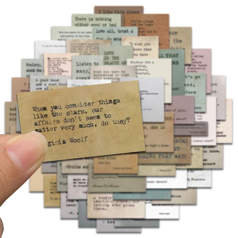 60Pcs Vintage Celebrity Quotes Stickers Decal Skateboard Suitcase Guitar Sticker