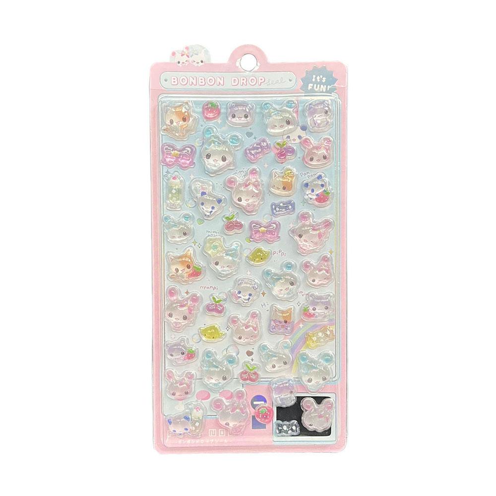 Kawaii 3D Bubble Stickers Y2K Cute Pop Up Jelly Stickers For Scrapbooking DIY Diary Planner Phone Case Decoration Relief Sticker