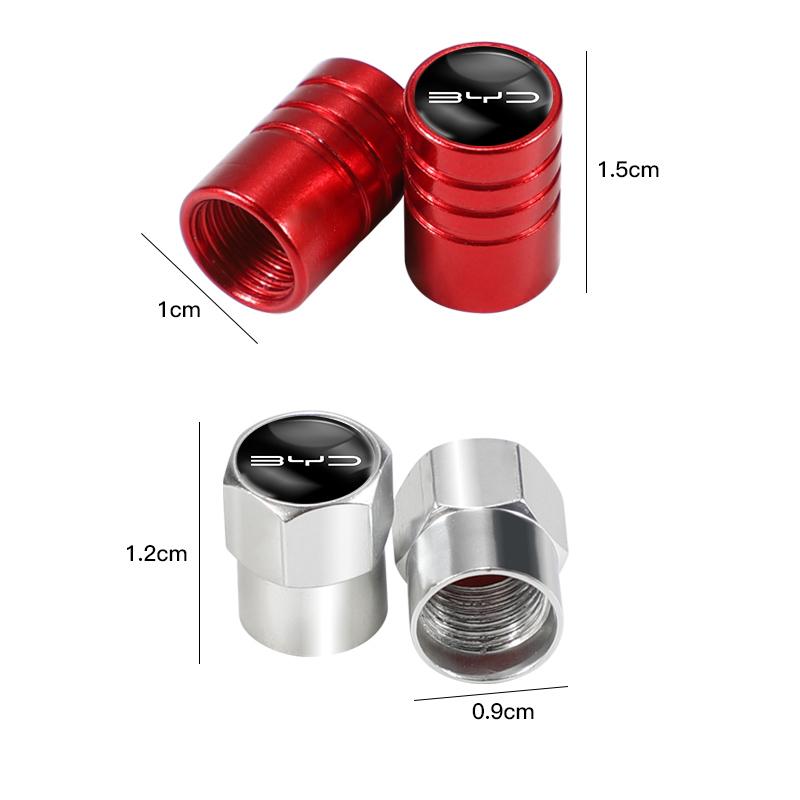 4Pcs Car Wheel Tire Valves Caps Waterproof Dustproof Cover For BYD Atto 3 Yuan Plus Han Tang EV F3 E6 Dmi Song F0 Qin Pro G3 I3