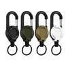 1/4Pcs Retractable Keychain with 60CM Steel Cord Heavy Duty Carabiner Badge Reel ID Holder Extendable Camping Hiking Hanging Buckle Keyring