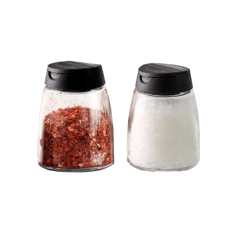 Multifunctional Glass Seasoning Jar for Salt & Pepper with Toothpick Holder