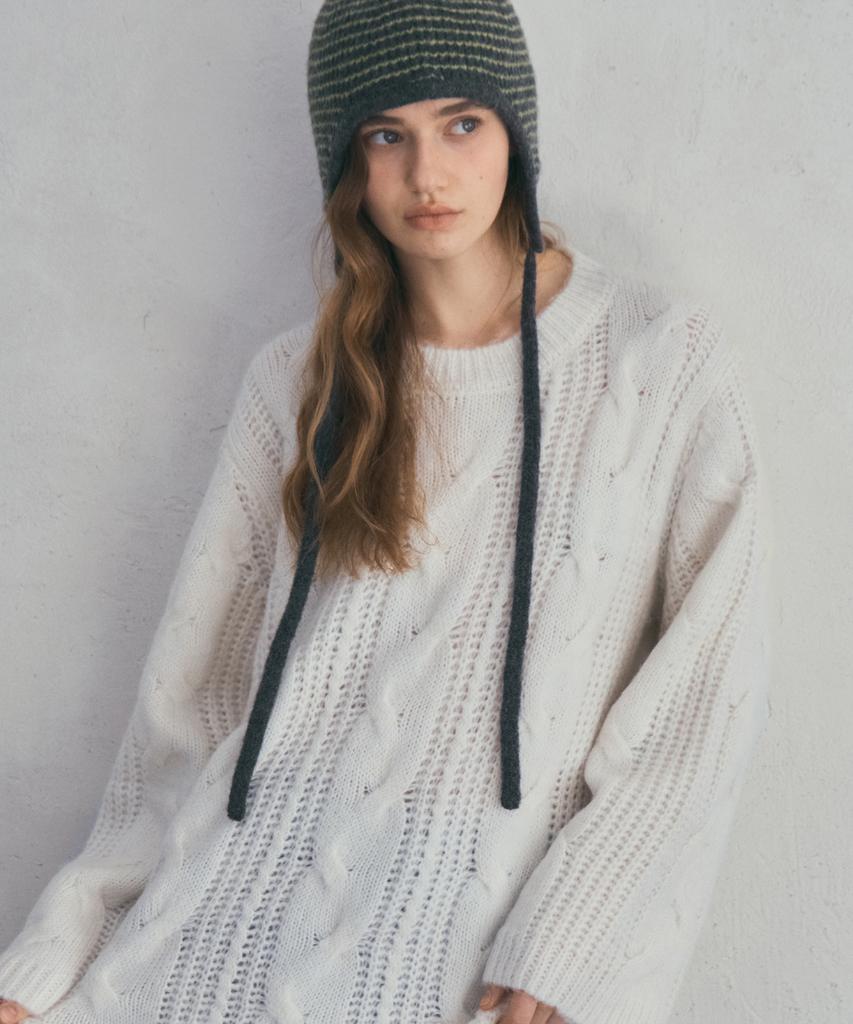Aueonoseuteljia Cuddle Cable Knit Dress_Ivory(Oc25-Kn26)
