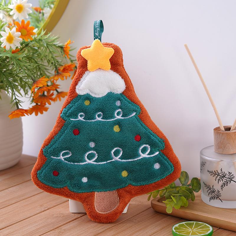 

Коралловый флис Рождественские полотенца для рук Санта Клаус Водопоглощение Быстросохнущее полотенце для рук Рождественская елка Колокольчик Кухня Ванная