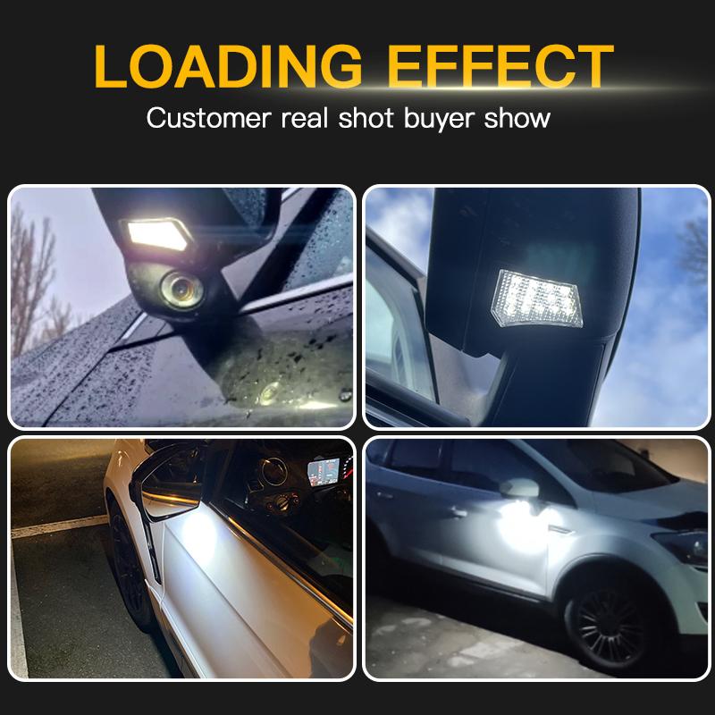 2pcs LED Puddle Light Under Side Mirror Lamp for Jaguar XJ XF XK/XKR XE for Volvo V40 V50 C30 C70 S40 S60 S80 V50 V70 XC70 XC90