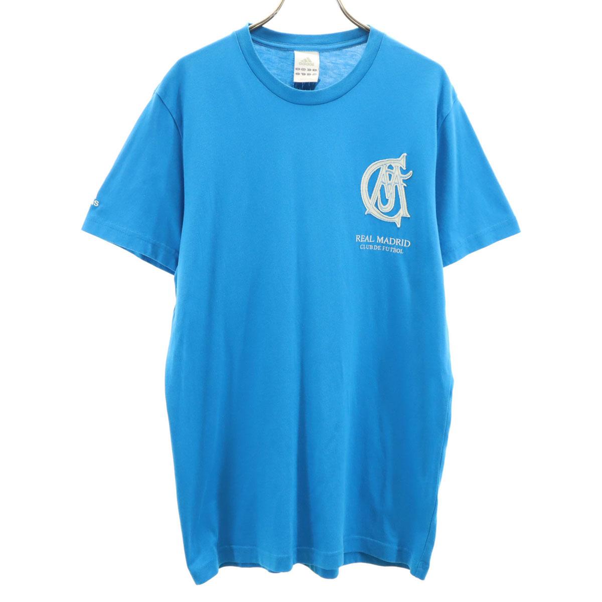 

adidas real madrid Футболка с коротким рукавом XO светло-голубая Мужская Б/У
