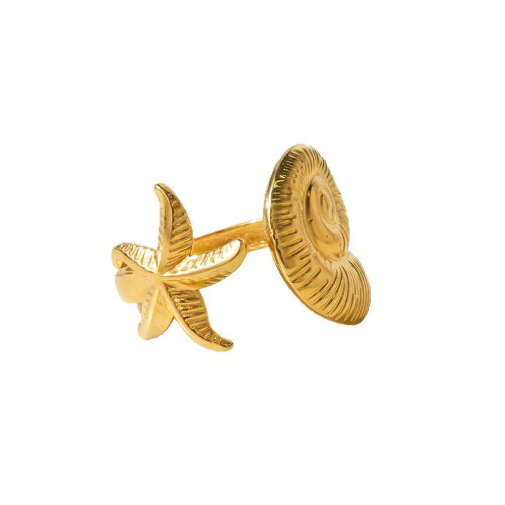 Ozean-Stil Goldstern Verstellbarer Edelstahlring für Damen