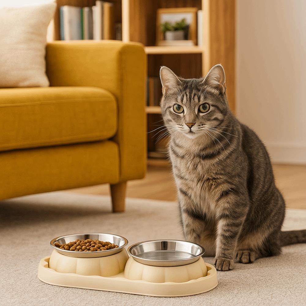 Stainless Steel Pet Food Bowl Leakproof Pet Dog Feeder Simple Dog Food Dispenser  For Cats Dogs