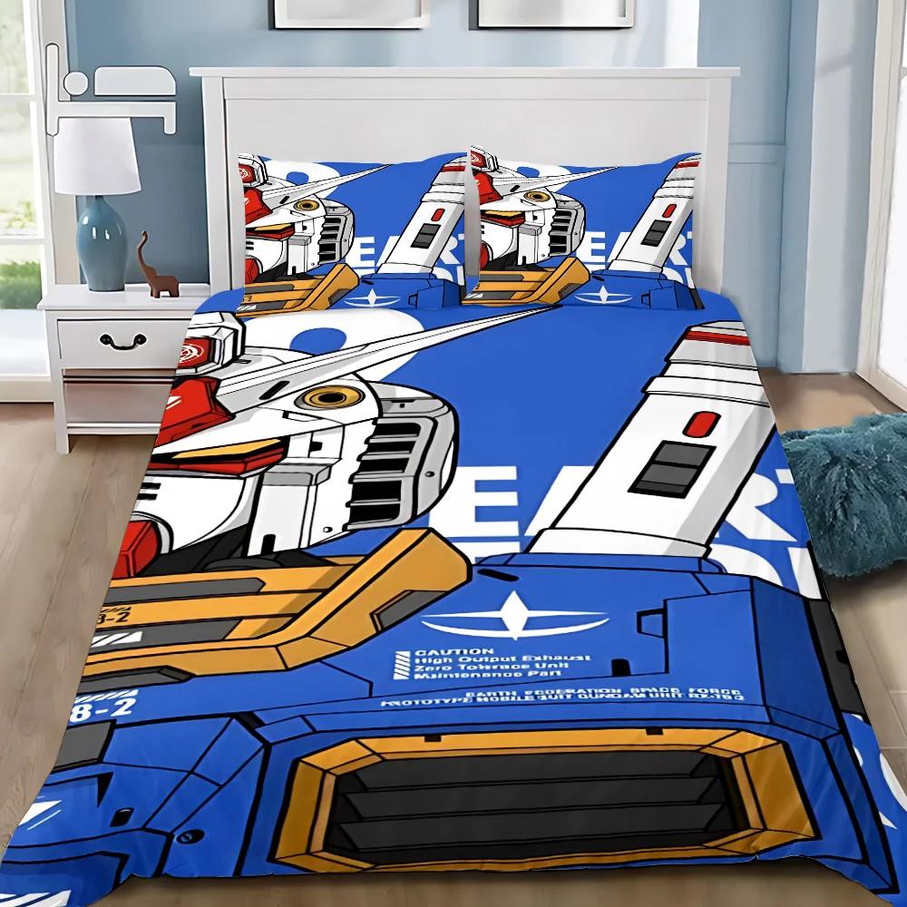 Soft Duvet Cover Pilowcase Mecha GundamS Beding Set Anime Adult People Boy Girl Bedrom Decoration Children Gift Single Double Large Sized Dimensions