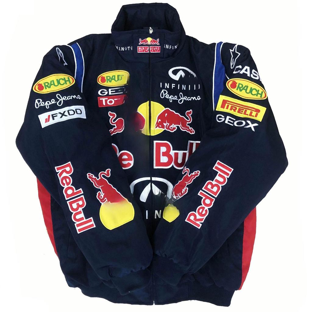 Embroidered Racing Suit F1 Kurtka Motocyklowa: Retro Styl Europejski i Amerykański, Bawełniany Płaszcz z Długim Rękawem