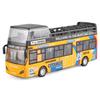 Medium Macau Double-Decker Alloy Sightseeing Bus Model with Lights & Music, Pull-Back Feature