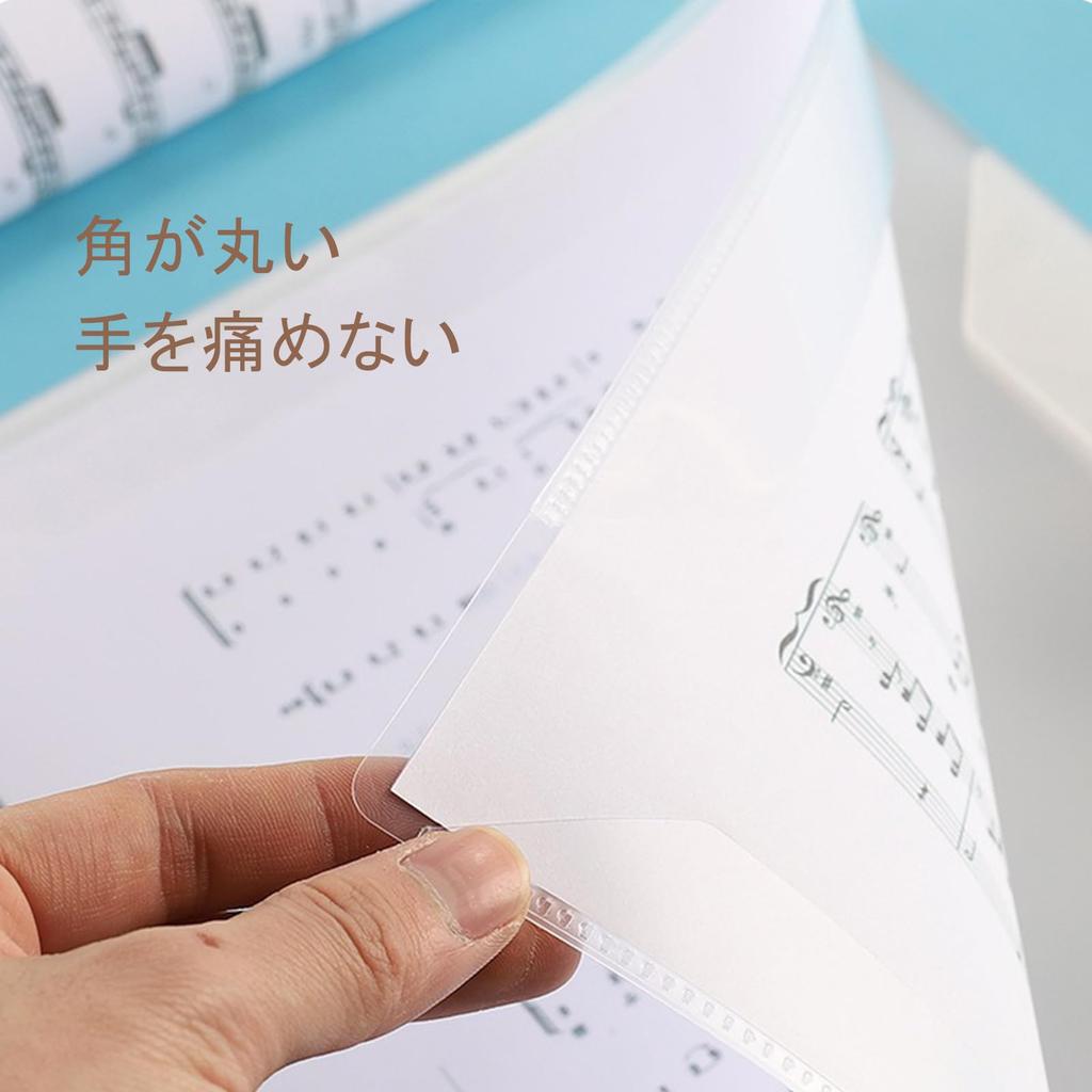 Music Score File, 20 Sheets40 Pages, A4 Size, Loose-Leaf, Music Holder, Music Stand, Storage, Organization, Portable, Simple Design, Durable, Black,