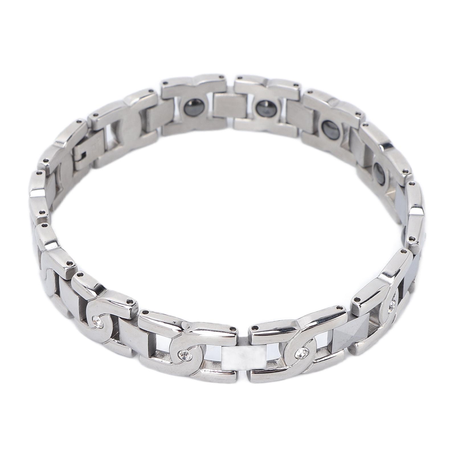 Мужской магнитный браслет Титановая сталь Облегчение боли при артрите Браслеты для магнитотерапии