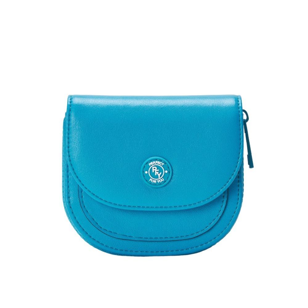 Lipstick Earphone Pouch PU Leather Coin Bag Solid Color Mini Storage Bag  Girls/Female синий