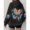 Felpa Retro Vintage Grafica Estetica Felpe con Cappuccio Top Y2K Abbigliamento Quotidiano Casual Unisex Pullover alla Moda Felpa Harajuku Donna