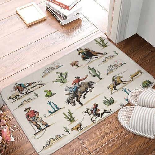 Colorful Rainbow Welcome Mat with Perfect for Indoor/Outdoor Use in Kitchen Bathroom Non-Slip Carpet Entrance Door Rugs