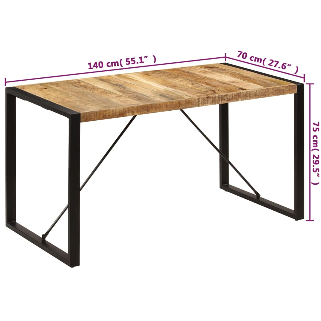 Dining Table 140 X 70 X 75 Cm Solid Mango Wood