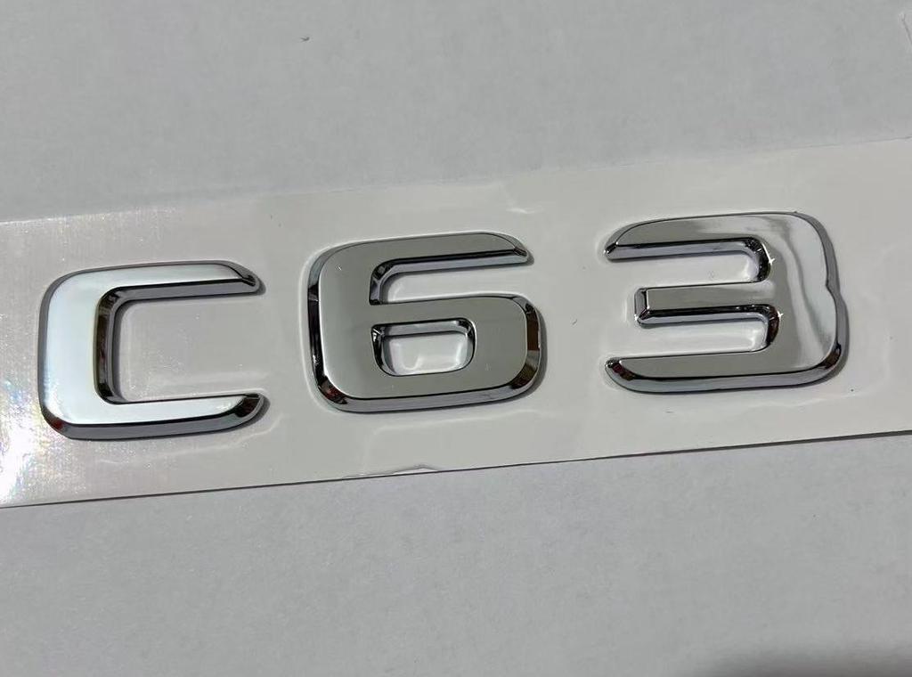 1X 3D ABS Chrome Black E63 C63 S63 flat Emblem Letters Sticker Car Trunk Badge For MB C E S class W212 W213 Accessories