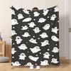 1pc Flannel Blanket Adorable Cartoon Ghosts Flying This Shawl/blanket/nap Blanket/sofa Blanket Is Soft Comfortable and Warm Suitab