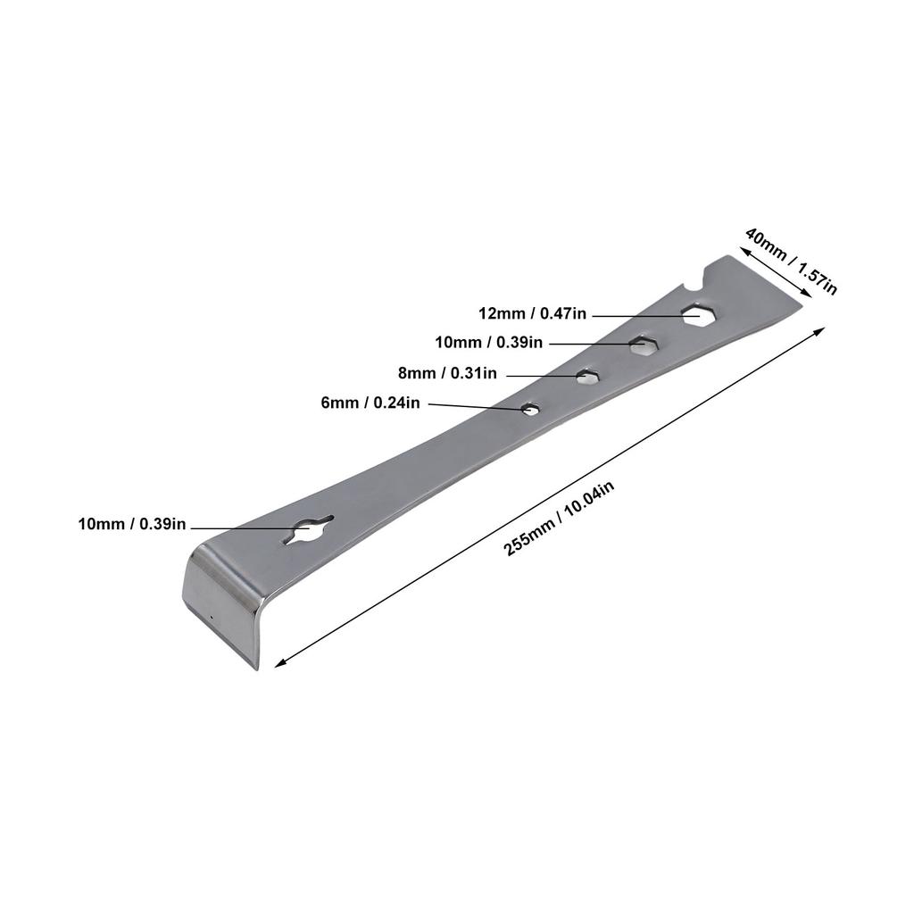 Flat Pry Bar Heavy Duty Metric Stainless Steel Metal Scraper Tool for Car Disassembly Modify
