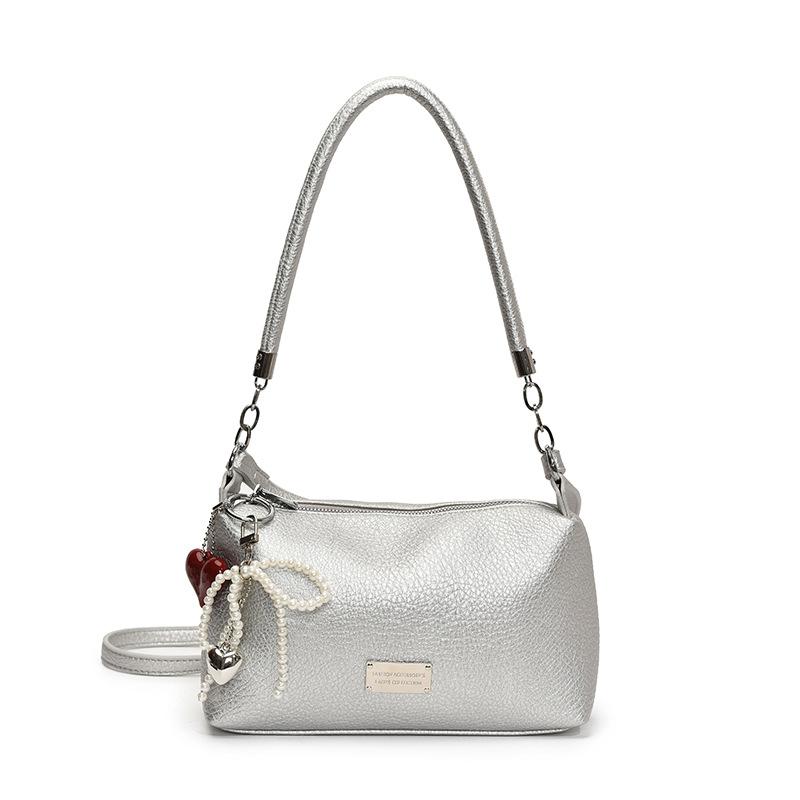 Koreanisch lässig Nische einfach einfarbig Litschi-Muster Kissenbeutel lässig vielseitig hochwertig einzelne Schulter Umhängetasche Damentasche