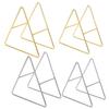 Silver Coaster Holder Space-saving Stand Rack Dish Triangle Coasters