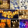 Halloween Led Lights String Twinkle Party Festoon Light Decoration Skull Pumpkin Bat Outdoor Lights Garland Street Portable