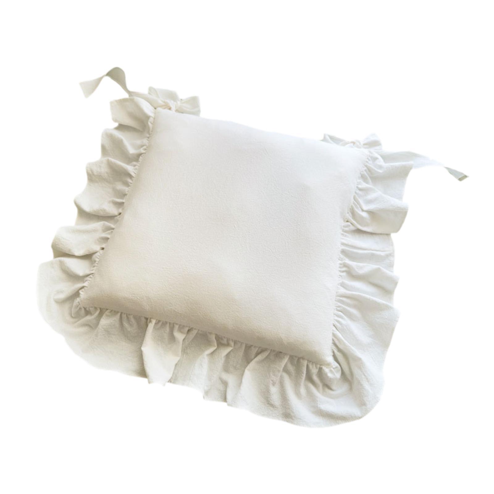 Ruffled Chair Cushion with Ties Seat Cushion for Cottage Dining Countryside