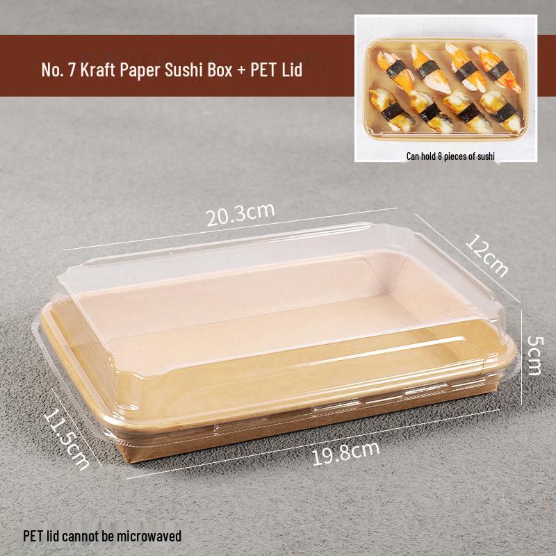 Disposable Kraft Paper Sushi Containers with Lids